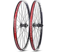 Juego de ruedas MTB, llantas de aleación de doble pared, eje pasante, rodamiento sellado, freno de disco, se adapta a casetes de 7 a 11 velocidades