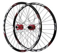 Juego De Ruedas MTB Ultraligeras con Eje Pasante De 26/27,5 Pulgadas Aleación De Aluminio Freno De Disco Rodamiento Sellado HG Llanta De 32 Agujeros para Rueda Delantera Y Trasera(Red,27.5inch)