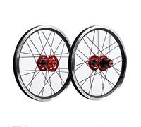 Juego de ruedas para bicicleta BMX de 16 pulgadas, 24 radios, plegable, rueda delantera y trasera, freno de llanta, buje de fibra de carbono, cassette de 7/8/9/10/11 velocidades, volante de inercia d