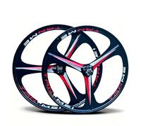 Juego de ruedas para bicicleta de 24/26/27.5/29 pulgadas, de aleación de magnesio, de una sola pieza, con llanta de 3 radios (delantera y trasera), 100x135 mm, para piñón libre de 6 a 9 velocidades,