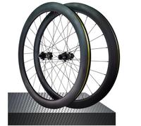 Juego de ruedas para bicicleta de carretera 700C, eje pasante Center Lock de fibra de carbono, llanta de 50 mm, freno de disco, rodamientos sellados, buje, 1720 g, neumático 23C/45C (Color: 9 x 100 m