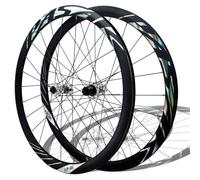 Juego De Ruedas para Bicicleta De Carretera 700C Eje Pasante Ruedas Delantera Y Trasera Bujes con Freno De Disco Llantas De Aleación De Aluminio para Cassette De 8-12 Velocidades(Titanium,F12x100mm)