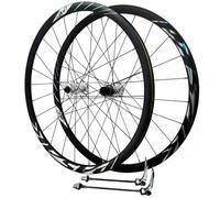 Juego de ruedas para bicicleta de carretera 700C, freno de disco, liberación rápida, llantas de aleación de aluminio de doble pared, altura de 30 mm, rueda delantera y trasera para 8-12 velocidades, 2