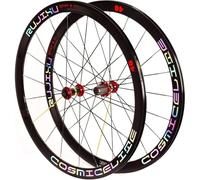 Juego De Ruedas Para Bicicleta De Carretera 700C Llanta C/V Freno 7 8 9 10 11 Velocidades Cassette Cubierta 40Mm Juego De Ruedas Llanta De Doble Pared Ruedas De Bicicleta Rodamientos 1990G,Rojo