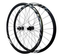 Juego de ruedas para bicicleta de carretera de 700C con freno de disco de liberación rápida, 8, 9, 10, 11 y 12 velocidades, bujes con cojinetes y llantas de doble pared de 30 mm y 24 H (700C negro)