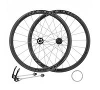 Juego de Ruedas para Bicicleta de Carretera de Fibra de Carbono con Freno de Disco, Eje Pasante/de Liberación Rápida, Base de Torre: 8-12 Velocidades Quick Release,38MM