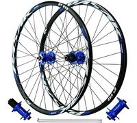 Juego De Ruedas Para Bicicleta De Montaña 26 Pulgadas 27.5" 29" Freno De Disco 4 Rodamientos Sellados Ruedas Delantera Y Trasera Llanta 32H Para Casete De 7-11 Velocidades,Blue thru axle,26inch