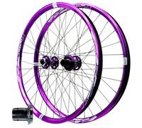 Juego de ruedas para bicicleta de montaña de 26/27.5/29 pulgadas, aleación de aluminio de alta resistencia, freno de disco para AM/DH MTB, color morado, compatible con cassettes de 7-12 velocidades