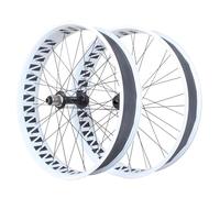 Juego De Ruedas para Bicicleta De Nieve De 26" X 4.0 36 Agujeros Bujes De 150 Mm/197 Mm Llanta De Disco Rueda Delantera Y Trasera(Bianco)
