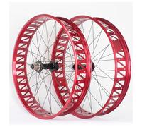 Juego De Ruedas para Bicicleta De Nieve De 26" X 4.0 36 Agujeros Bujes De 150 Mm/197 Mm Llanta De Disco Rueda Delantera Y Trasera(Rosso)