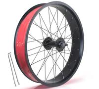 Juego De Ruedas Para Bicicleta De Nieve/playa 20/24/26 X 4,0" Ruedas Traseras Para Bicicleta Fat Rueda Delantera Freno De Disco Para E-bike Eje Sólido De 135/195mm Buje 36H Para 7-10s(26in Front A)