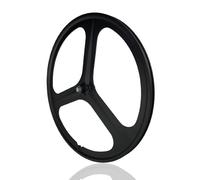 Juego De Ruedas para Bicicleta De Piñón Fijo 700C 3 Radios Aleación De Magnesio Ruedas Delantera Y Trasera Freno V-Brake Eje Sólido 100/120mm Bujes para Una Sola Velocidad(Black,Front)