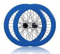 Juego De Ruedas para Bicicleta De Piñón Fijo 700C Altura 70mm Aleación De Aluminio Rueda Delantera Y Trasera 100/120mm Freno V-Brake Bujes para 23C Bicicleta De Carretera(Blue B,Front+Rear)