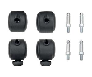 Juego de ruedas para colector de residuos, UE 4 unid. cuatro ruedas dobles de poliamida