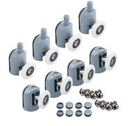 Juego de ruedas para puerta de ducha de 23 mm, 4 superiores y 4 inferiores (8 unidades)