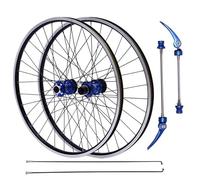 Juego de ruedas traseras de 27,5 pulgadas, rueda delantera, MTB, bicicleta de carretera, perfil en V, llanta de cámara hueca, color negro y azul