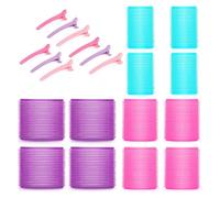 Juego de rulos de agarre de 3 tamaños para volúmenes con clips, rizadores de pelo para cabello grueso, fino, fino, largo y corto