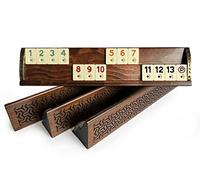 Juego de rummi Costantia tallada de madera masiva natural VIP hecha a mano - Juego de rummy - Set de juego Okey - Tile Rummy