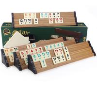 Juego De Rummy OKEY Con Fichas De Melamina De Plástico Con Aspecto De Madera