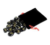 Juego de Runa de la India en bolsas - Ónix negro