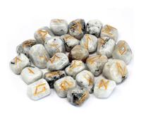 juego de Runa de la India en bolsas - Piedra lunar del arco iris