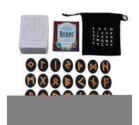 Juego de runas con bolsa de instrucciones - 25 runas de madera para adivinación para altar bruja, meditación mitología nórdica, herramientas espirituales para principiantes para enfoque energético