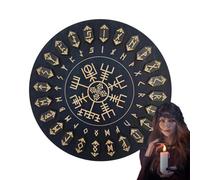 Juego de runas de bruja, runas de madera con disco, herramientas decorativas multifuncionales para manualidades con inscripciones inmortales para meditación, manualidades de brujas, altar