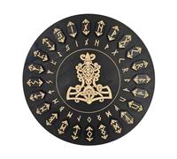 Juego de runas de bruja, runas de madera con disco para manualidades de brujas, herramientas decorativas multifuncionales para manualidades con inscripciones inmortales para meditación y adivinación