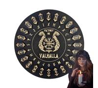 Juego de runas de bruja, runas de madera con disco para manualidades de brujas, suministros de bruja con inscripciones inmortales, herramientas de artesanía multifuncionales para altar, adivinación,