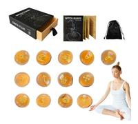 Juego de runas de Brujas, Runas de Brujas,13 Runas de Adivinación de Vidrio con Instrucciones, Bolsa | Herramientas artesanales Portátiles, Suministros de Brujas para Brujas diosas