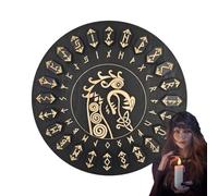 Juego de runas de madera, runas de madera con disco para manualidades de brujas, suministros decorativos de bruja con inscripciones inmortales, herramientas de artesanía para altar, meditación