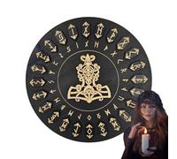Juego de runas de madera, runas de madera con disco, suministros decorativos de bruja con inscripciones inmortales, herramientas de artesanía para altar, meditación
