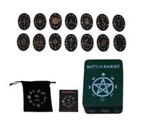 Juego de runstone, kit de runas de bruja, 14 runas y libros de madera, juego de piedras de brujas místicas con adivinación y guía mágica para principiantes, pagano/altar /