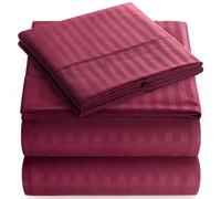 Juego de s banas a rayas Elaine Karen Queen Italian Prestige Collection - Juego de cama de 4 piezas de microfibra suave de lujo de 1800 g con bol