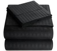 Juego de s banas a rayas Elaine Karen Queen Italian Prestige Collection - Juego de cama de 4 piezas de microfibra suave de lujo de 1800 g con bol