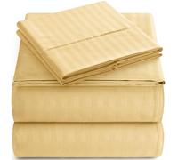 Juego de s banas a rayas Elaine Karen Queen Italian Prestige Collection - Juego de cama de 4 piezas de microfibra suave de lujo 1800 con bolsillo