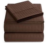 Juego de s banas a rayas Queen Italian Prestige Collection - Juego de cama de 4 piezas de microfibra suave de lujo 1800 con bolsillo profundo - R