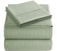 Juego de s banas Elaine Karen Twin Italian Prestige Collection a rayas - Juego de cama de 4 piezas de microfibra suave de lujo 1800 con bolsillo