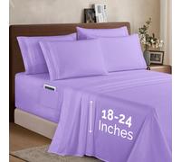 Juego de s banas Elegant Comfort 1500 de 6 piezas de primera calidad: 45,7 a 60,9 cm, bolsillos extra profundos, bolsillos de almacenamiento inte