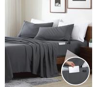 Juego de s banas Swift Home Smart Sheets de 3 piezas de microfibra cepillada ultrasuave con bolsillos laterales - Gris Twin