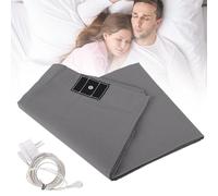 Juego de sábana equilibrante completo in able de tierra y conector de tierra, colchoneta de fibra plateada, sábana de tierra con 10% de hilos de plata y 90% de algodón para un mejor sueño, gris