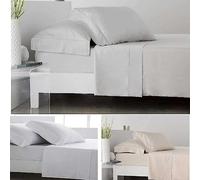 COTTON ARTean Juego de sábanas 135x190/200 Saten algodón Egipcio 400 Hilos LOREA gris 3 piezas: Encimera, 1 Funda de Almohada, Bajera Ajustable