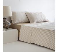 Cotton Artean Juego de sábanas algodón 180 hilos beige 250x270 cama 160