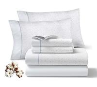 Juego de Sabanas 180x200CM 4 Piezas 100% Algodón 144 Hilos Ajuste preciso colchon 30CM Suaves Transpirables Lavables Diarias Cama Ropa Hogar Modelo Abrazo Color Azul 2 Fundas Almohada