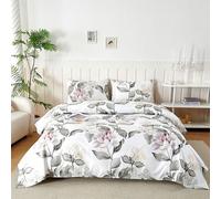 Juego de Sábanas 3 Piezas 120x190/200 cm, Sabanas Cama 120 Microfibra Cepillada Impresión,Sábanas Bajera Ajustable, Sabana Encimera Cama y 1 Funda de Almohada 50x80, Flor Canción Morado