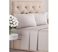 Juego de sábanas 4 piezas - sábana ajustable 135x190, sábana encimera 225x255, 2 fundas de almohada 50x80 - microfibra poliéster suave y duradera - apto colchones hasta 35 cm - OEKO-TEX - Gris claro