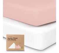 Juego de sábanas Ajustables para Cuna de bebé 70x140-2 Juegos de sábanas Ajustables para Cuna de bebé, sábana Bajera de algodón para Cuna de bebé (Rose).