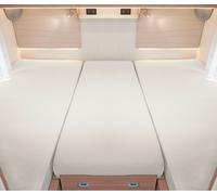 Juego de sábanas bajeras ajustables para camas gemelas de autocaravana gris bettwarenshop