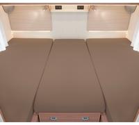 Juego de sábanas bajeras ajustables para camas gemelas de autocaravana marrón oscuro bettwarenshop