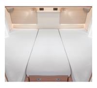Juego de sábanas bajeras ajustables para camas gemelas de autocaravana plateado bettwarenshop